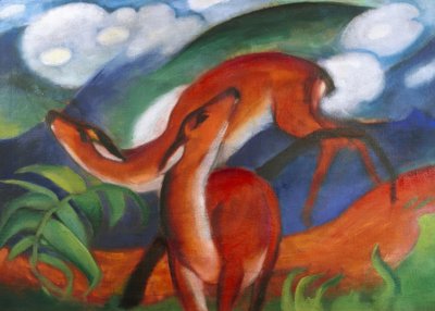 红鹿二 作者 Franz Marc